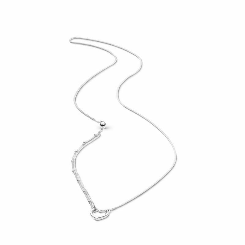 Pandora Open Heart Necklace Silver Egypt RK2938107